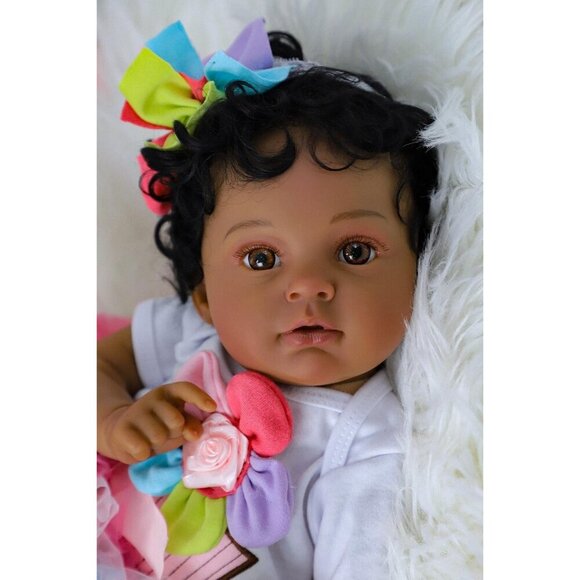 🆕20Inch African American Newborn Full Body Vinyl Doll Brown Hispanic Dolls - Picture 4 of 6